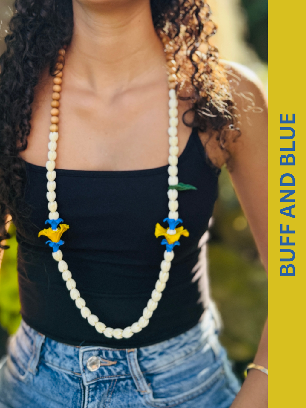 Grad Lei Yellow Hibiscus and Blue