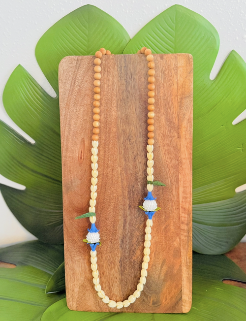 PRE-ORDER AVAILABLE NOW - Blue & White Ulu Lei