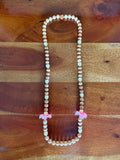 Pink Hibiscus (2) Lei w/ White Pikake & Cedar