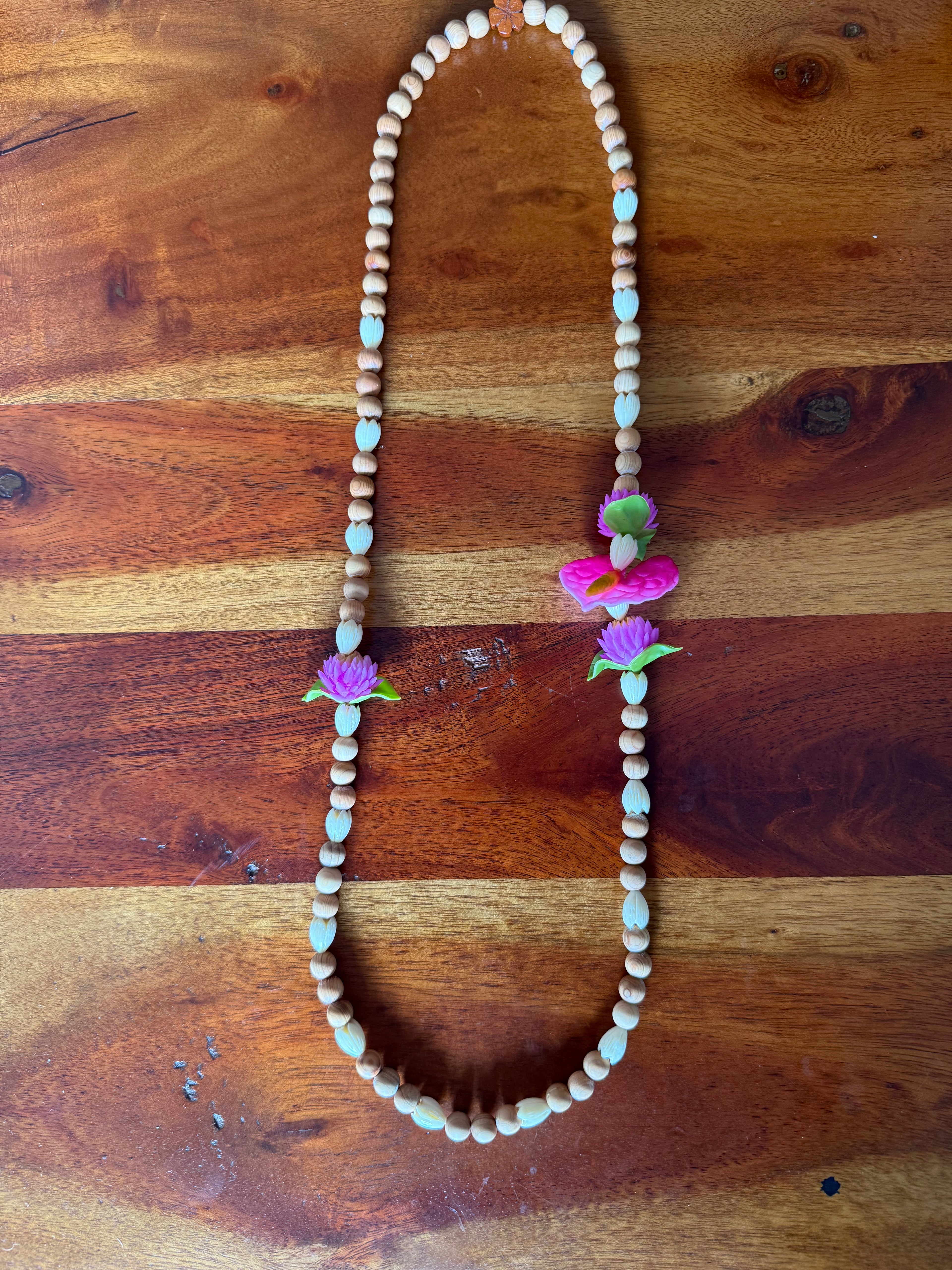 Pink Anthurium/Amaranth Globe Pikake & Cedar Lei