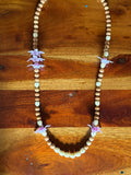Purple Crown Flower Pikake Cedar Lei