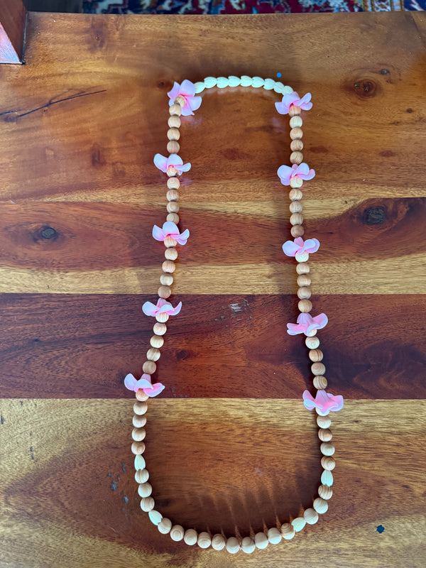 Pink Puakenikeni w/ Pikake & Cedar Lei