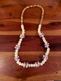Purple Puakenikeni w/White Crown & Cedar Lei