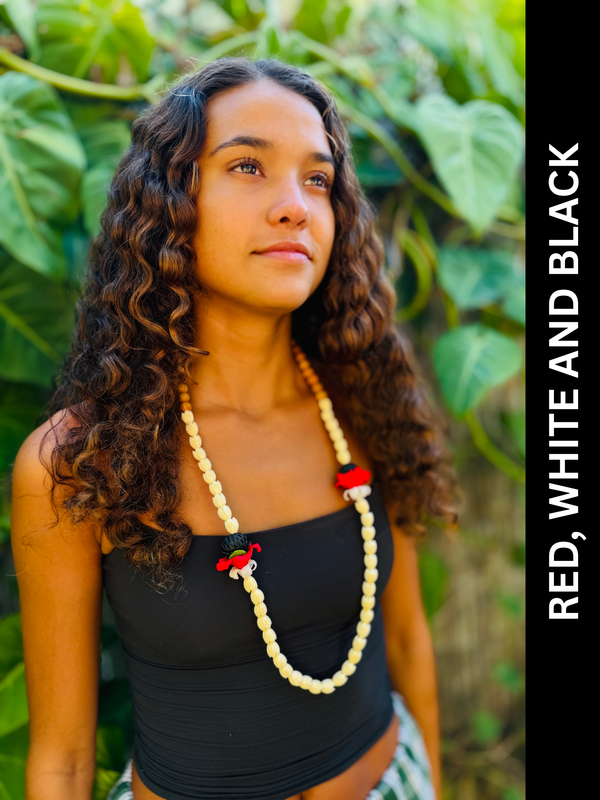 Red, Black and White Ulu Lei